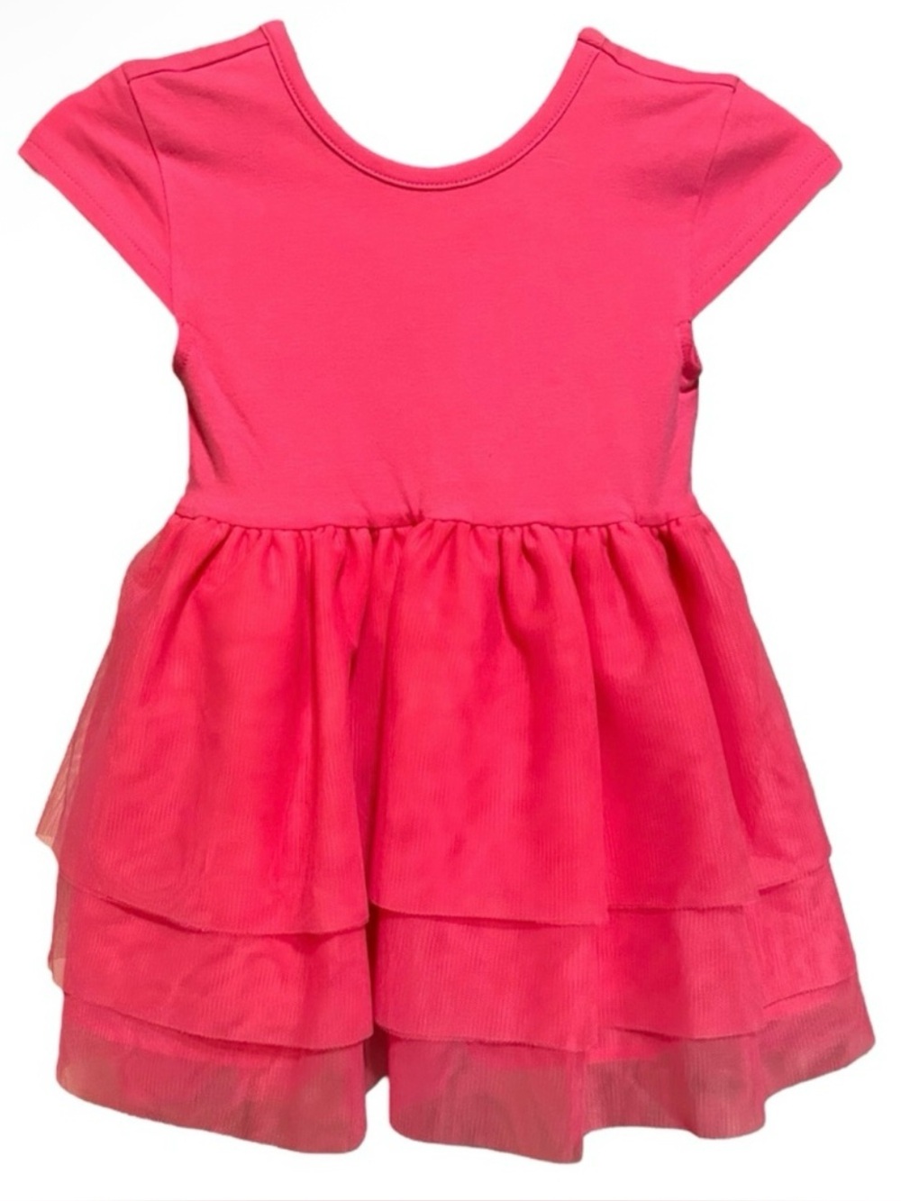 Short-Sleeve Fit and Flare Tiered Tutu Toddler Girls Dress - Old Navy Size 2T